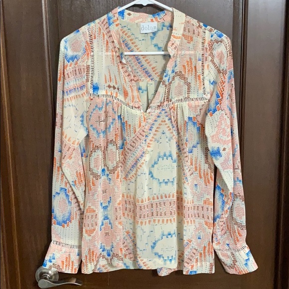 Anthropologie Dolan Aztec Button Down Blouse - Picture 1 of 5